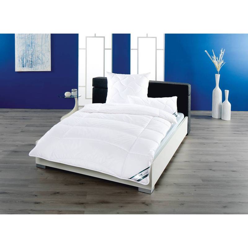 home24 Leicht-Steppbett Klima Active Plus 155 x 220 cm Weiß Baumwollstoff von home24