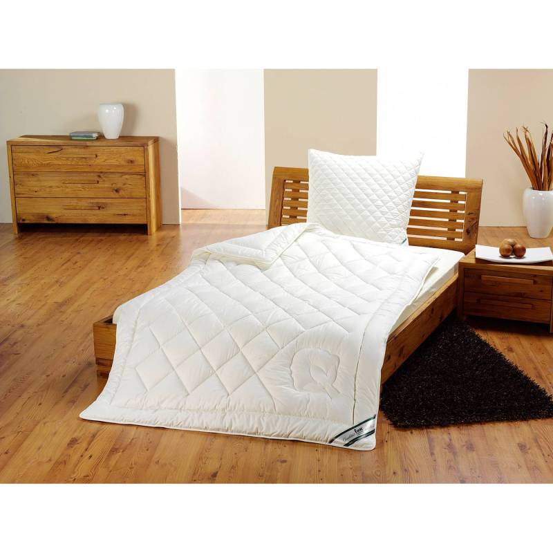 home24 Leicht-Steppbett kbA Baumwolle 155 x 220 cm Weiß Baumwollstoff von home24