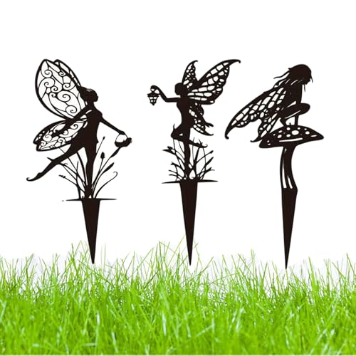 fKiZanthene 3 Stück Blumenfeen, für den Außenbereich, Metall, ideal für Innenhöfe, Blumenbeete und Rasenflächen fKiZanthene 3 Stück Blumenfeen, für den Außenbereich, Metall, ideal für Innenhöfe, Blumenbeete und Rasenflächen von fKiZanthene