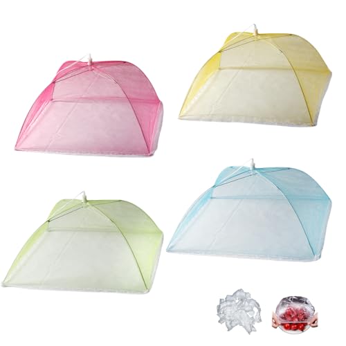 fKiZanthene Lebensmittelabdeckungen aus Netzgewebe, 30,5 cm, bunt, mit 25 transparenten Lebensmittelabdeckungen, robuster Rahmen für Outdoor, Picknick, Grillen, Party, Camping, 4 Stück fKiZanthene Lebensmittelabdeckungen aus Netzgewebe, 30,5 cm, bunt, mit 25 transparenten Lebensmittelabdeckungen, robuster Rahmen für Outdoor, Picknick, Grillen, Party, Camping, 4 Stück von fKiZanthene
