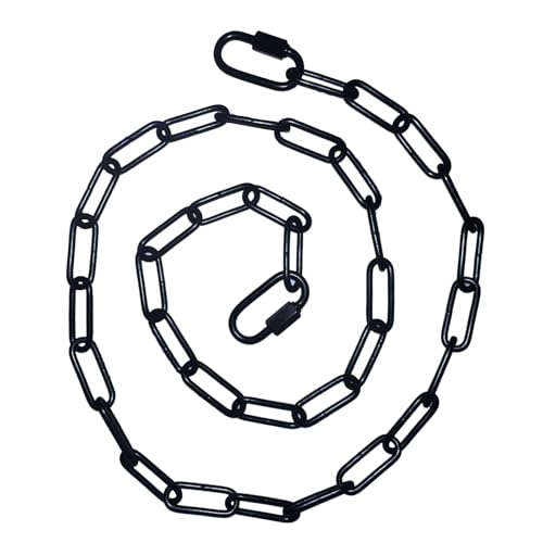 fKiZanthene Schwarze robuste Metallkette, 3,0 mm dick, 13 mm breite Glieder, 2 abnehmbare Verschlüsse für Zuhause, Garten, Schuppen, Hängelampen und Bastelprojekte von fKiZanthene