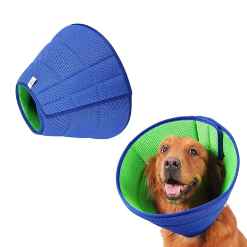 fKiZanthene Verstellbares Hundekegelhalsband, weiches Genesungshalsband in Blau (Größe S), 23-35 cm Länge für postoperative Wundschutz von fKiZanthene