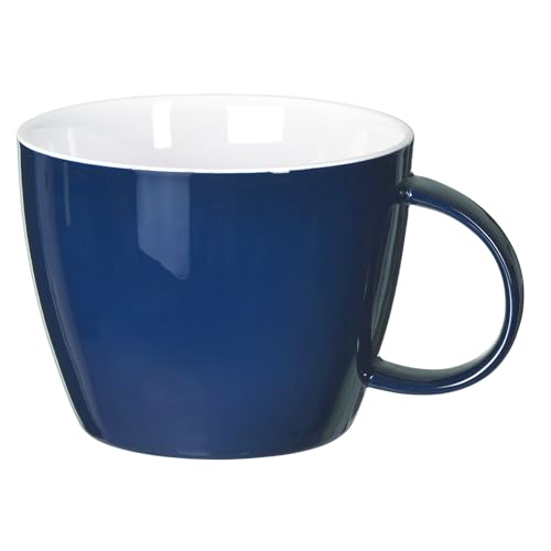 fMSDD Porzellanbecher, übergroße Suppentasse oder Jumbo-Becher für Kaffee, Haferflocken, Gumbo, Salat, mikrowellen- und ofenfest, Blau von fMSDD