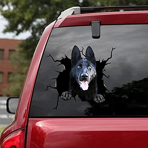 fabisup Deutscher Schäferhund gerissene Autoaufkleber 3D Hund Auto Fenster Abziehbilder Geeignet für Wand Auto Glas Stoßstange Aufkleber Kühlschrank Laptop von fabisup