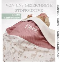 Babydecke Waffelpiquédecke Kinderwagendecke Kitadecke Schlafdecke Mit Name Personalisierbar von fabrikhandart