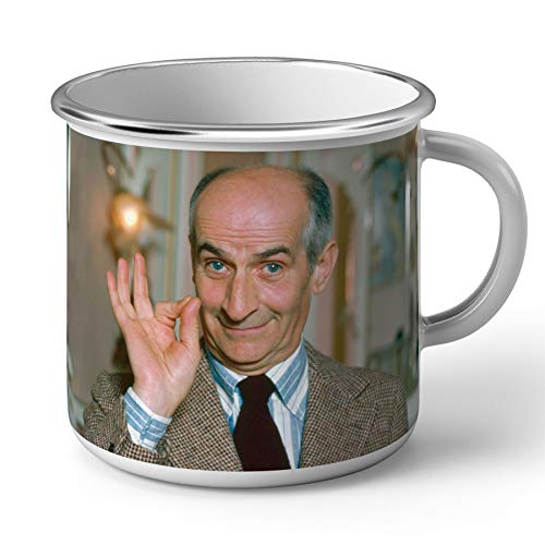 Fabulous Emaillierter Metallbecher 284ml Louis De Funes Schauspieler Französisch Komödie von Fabulous