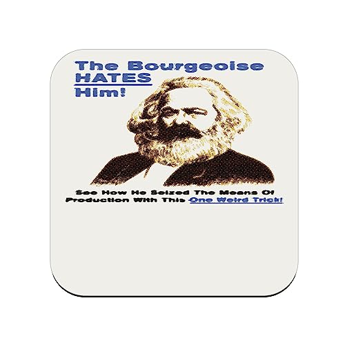 Karl Marx Meme Collage Vintage Kunstdruck Humor Parodie – 1 Stück (95 x 95 mm) von fabulous