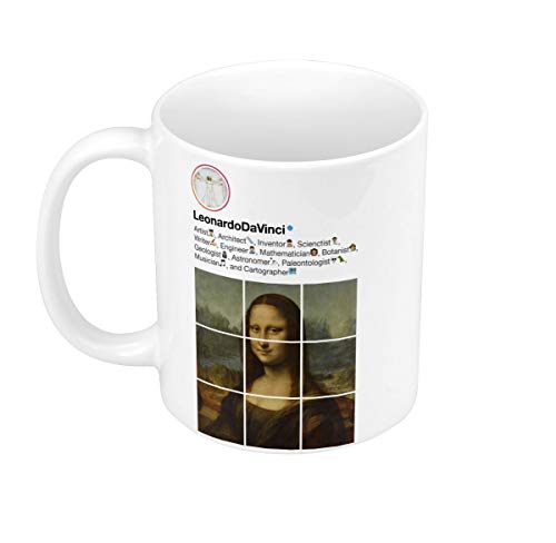 Keramische Becher 325ml Leonardo Da Vinci Die Mona Lisa Malerei sozialer Netzwerke Malerin von Fabulous