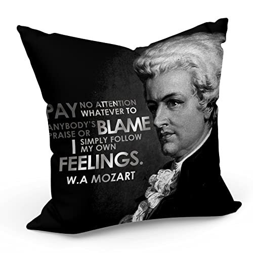 Kissen Kissen mit Kissenbezug 40x40 cm Follow My Own Feelings Mozart Quotes Inspirational Life Success Music von Fabulous