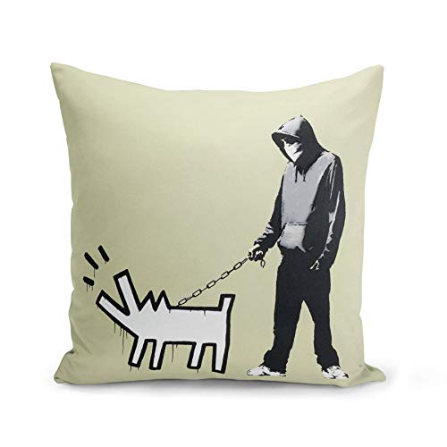 Fabulous Kissen Kissenbezug 40x40 cm Banksy Choose Your Weapon Hund Rinde Graffiti Street Art von Fabulous