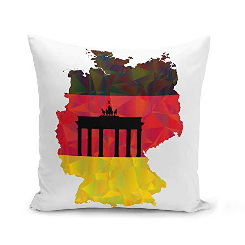 Kissen Kissenbezug 40x40 cm Flagge Karte Deutschland Fußball Sport Nationalmannschaft von Fabulous