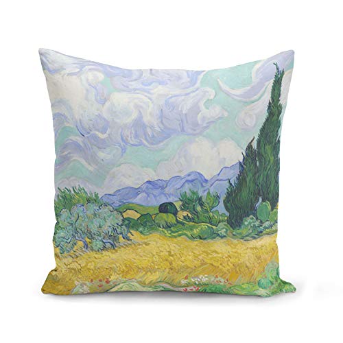 Fabulous Kissen Kissenbezug 40x40 cm Vincent Van Gogh Weizenfeld mit Zypressen 1889 Saint-Remy von Fabulous