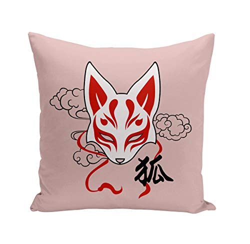 Kissen mit Kissenbezug 40x40 cm Kitsune Fuchs Japan Asien Manga-Kultur von Fabulous