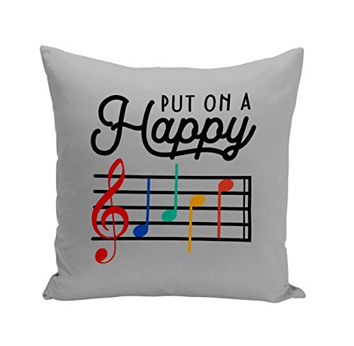 Kissen mit Kissenbezug 40x40 cm Put On a Happy Face Musik Musiker Instrument Solfeggio von Fabulous