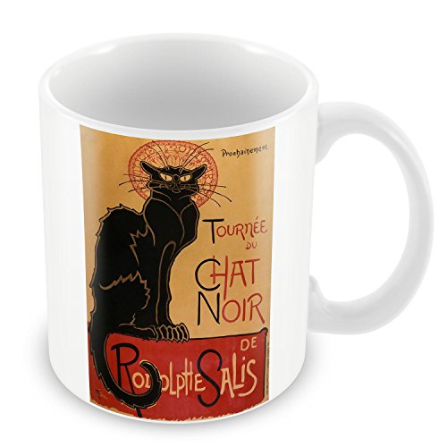 Fabulous Mug Tournée du Chat Steinlen Schwarz Retro Vintage Poster von Fabulous