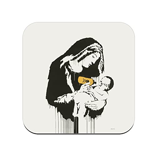 Untersetzer aus Kork – Banksy Jungfrau Marie Bebe Biberon Giftig – 1 Stück (95 x 95 mm) von fabulous