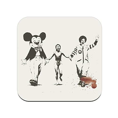Untersetzer aus Kork – Banksy Napalm Mickey Ronald Vietnam – 1 Stück (95 x 95 mm) von Fabulous