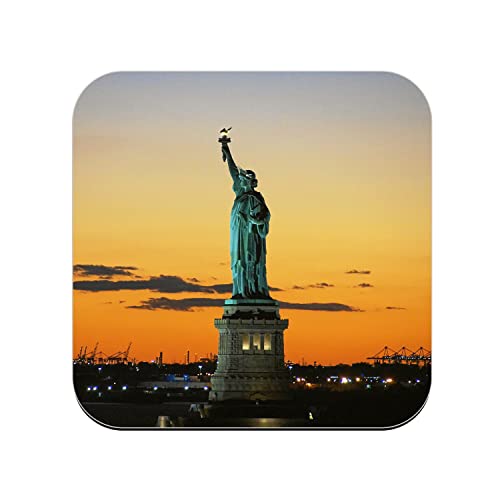 Untersetzer aus Kork – Freiheitsstatue Sonnenuntergang New York – 1 Stück (95 x 95 mm) von fabulous