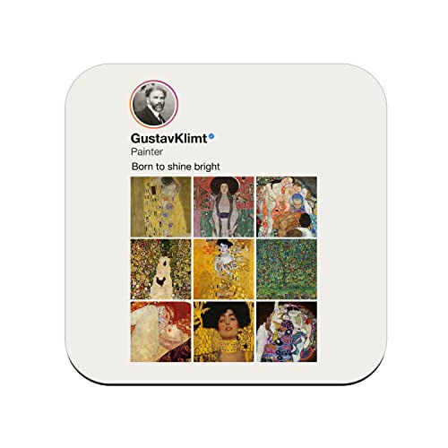Untersetzer aus Kork – Gustav Klimt Soziale Netzwerke, Malerei, 6 Stück (95 x 95 mm) von fabulous