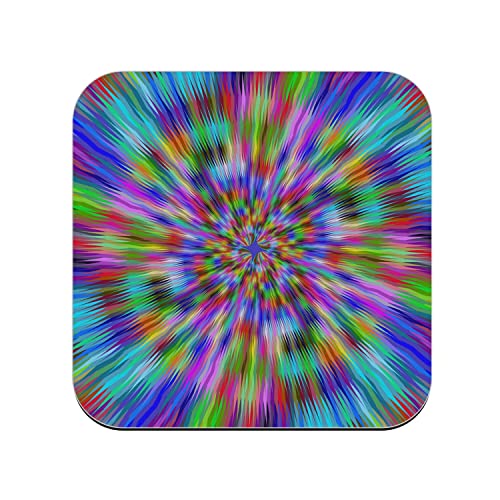 Untersetzer aus Kork – Illusion Farben Hippie Psychedelic 70er Farben Trippy – 1 Stück (95 x 95 mm) von fabulous