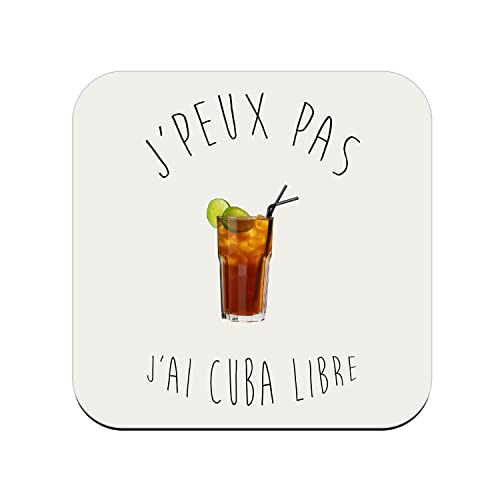 Untersetzer aus Kork – J'Peux pas J'Ai Cuba Libre Humor Alkohol Apéro – 6 Stück (95 x 95 mm) von fabulous