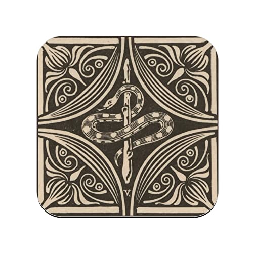 Untersetzer aus Kork – Jugendstil, Schlange, elegant, modern, dekorativ, Designdruck, 6 Stück (95 x 95 mm) von fabulous