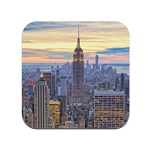Untersetzer aus Kork – New York Manhattan Empire State Building Stadt Nacht USA – 1 Stück (95 x 95 mm) von fabulous