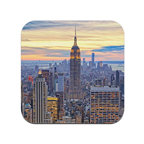 Untersetzer aus Kork – New York Manhattan Empire State Building Stadt Nacht USA – 1 Stück (95 x 95 mm) von Fabulous