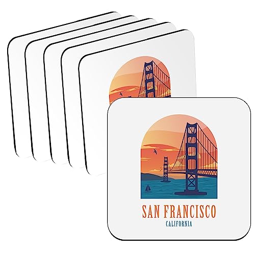 Untersetzer aus Kork – San Francisco California Brücke Golden Gate – 6 Stück (95 x 95 mm) von fabulous