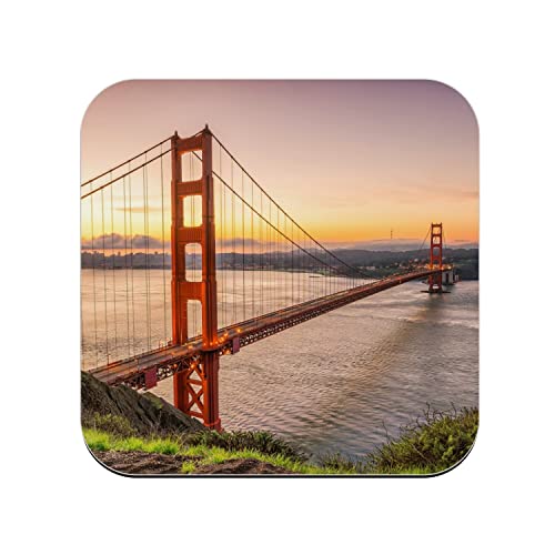 Untersetzer aus Kork – San Francisco Golden Gate Californien Brücke Landschaft Dekoration – 1 Stück (95 x 95 mm) von fabulous