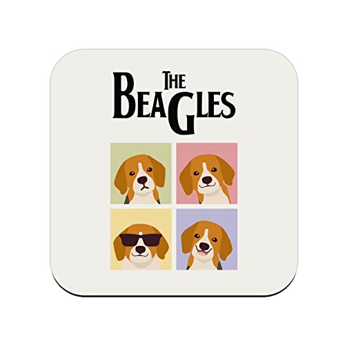 Untersetzer aus Kork – The Beagles Parodie Hund Haustiere – 1 Stück (95 x 95 mm) von fabulous