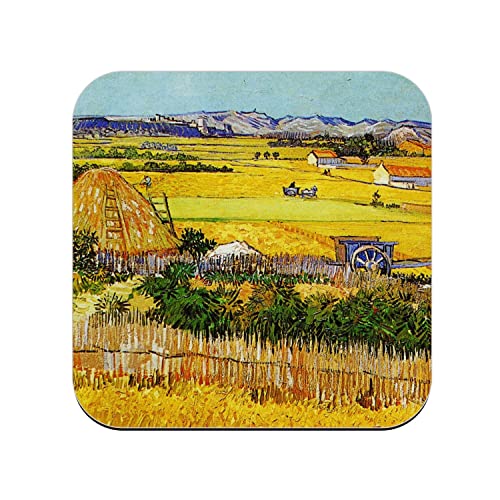 Van Gogh La Plaine de la Crau Untersetzer aus Kork, 1 Stück (95 x 95 mm) von fabulous