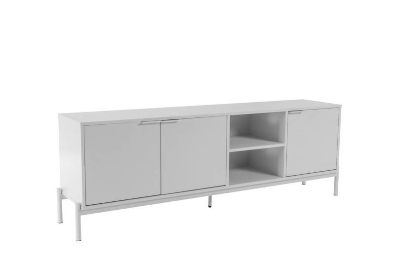 faee Lowboard Aura, 3 Türen, 6 Innenfächer, grau lackiert, Füße Metall grau von faee