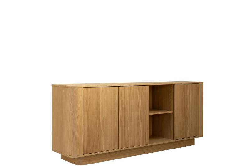 faee Sideboard Plass, 3 Türen mit Push-to-open, 2 offene Fächer, 6 Innenfächer, aus Eiche von faee