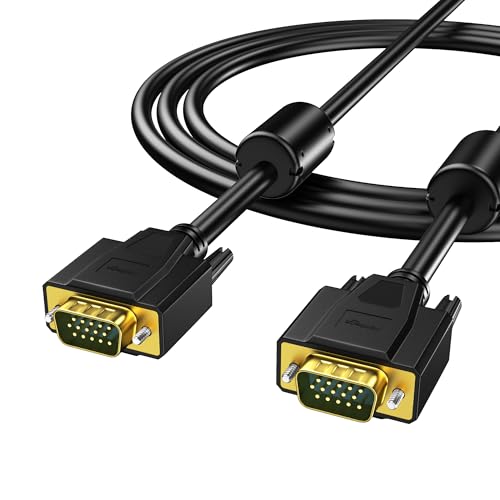 VGA to VGA Kabel 2 M mit Ferriten, VGA-Videokabel Stecker-Stecker-Verlängerungskabel für TV-Computerprojektor von fairikabe