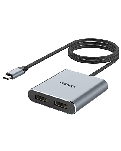 USB C auf Dual DisplayPort MST Hub Splitter, USB Typ C auf Dual 4K@60Hz 2X DisplayPort 1.2 Adapter für Windows Laptop PC, kompatibel mit Thunderbolt 3 USB C auf Dual DisplayPort MST Hub Splitter, USB Typ C auf Dual 4K@60Hz 2X DisplayPort 1.2 Adapter für Windows Laptop PC, kompatibel mit Thunderbolt 3 von fairikabe