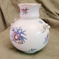 1940 Hutschenreuther Porzellan Vase Kugelvase Elegantes Design Selb Midcentury Art Deco Sammler Blumenvase von fairytailjewelry