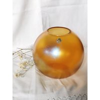 Wilhelm Kralik Lötz Irisierend Glas Kugel Vase Art Deco 1910-1920 Bauhaus Design Palme Und König Orange & Grün von fairytailjewelry