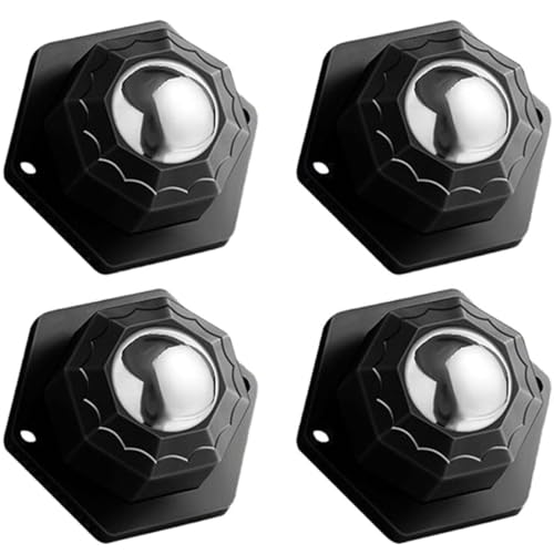 fairytell Kugelrollen Schwerlast, 4 Stück, Selbstklebende Möbelrollen, 200kg Belastbar, Schwarz, für Möbel und Elektrogeräte von fairytell