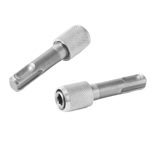 fairytell SDS Plus Adapter Set, 6,35 mm Sechskantaufnahme, 2 Stück, Bohrfutter-Adapter für Schlagbohrer, 60 mm Länge von fairytell