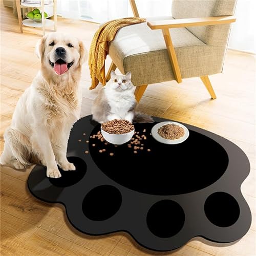 famesale Hundepfotenform Futtermatte saugfähiges rutschfestes Haustier-Tischset Personalisierte Gummi-Hundenapfmatten Futtermatten für Hunde und Katzen von famesale