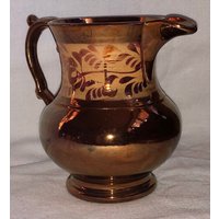 Schöne Vintage Kupfer Lusterware Sahnekrug Luster Creamer Omas Kitchen Cottage Core von familyjewelsatlanta