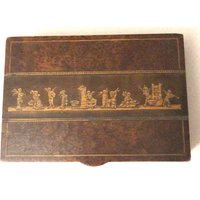 Vintage Holz-Einlegearbeit-Inlay-Box Dunkle Holz-Inlay Spielkartenbox Schmuckschachtel Wunderliche Engelchen Wie Ist von familyjewelsatlanta