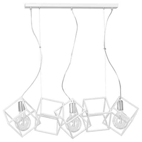 Famlights Hängelampe Pendelleuchte Esstisch aus Metall in Weiß 3 x Dekorativ Modern SVEA E27 Stahl Esszimmer | 3-flammig von famlights