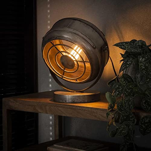 Famlights Schreibtisch Deko Industrie Tischlampe Leo Vintage Metall Wohnzimmerlampe/Nachttischlampe Vintage Landhaus Industrial retro Schlafzimmer Wohnzimmer Steampunk Tischleuchte Designer E27 von famlights