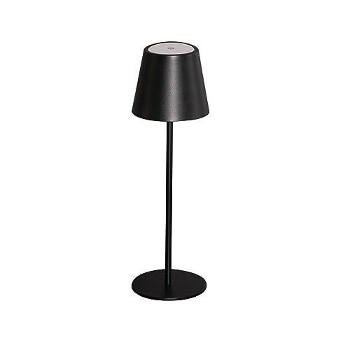 Led Akku Tischlampe Schwarz stufenlos dimmbar IP54 - Tischlampe Esstisch 3000k,Led Stehlampe batteriebetrieben 369mm, Nachttisch Lampe nachttisch lampe kabellos, Led Tischleuchte kabellos von famlights