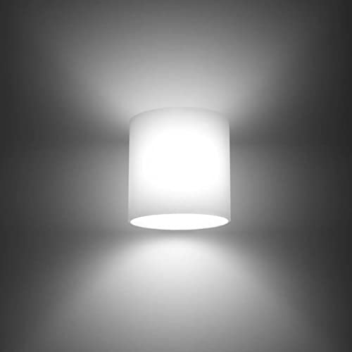 famlights Benedict Wandlampe aus Glas, Weiß | Wandleuchte edel Wandbeleuchtung modern Zimmerlampe Wohnzimmer-Lampe Schlafzimmer-Leuchte Design Esszimmer-Lampe Treppenhaus Uplight Downlight G9-Fassung von famlights