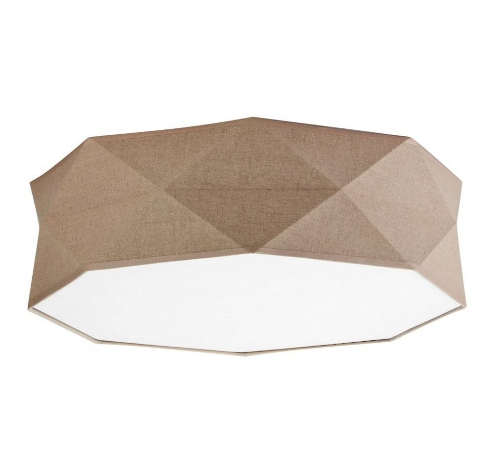 famlights Deckenleuchte, Deckenleuchte Samuel aus Stoff in Beige 4xE27 rund, keine Angabe, Leuchtmittel enthalten: Nein, warmweiss, Deckenlampe, Deckenbeleuchtung, Deckenlicht von famlights