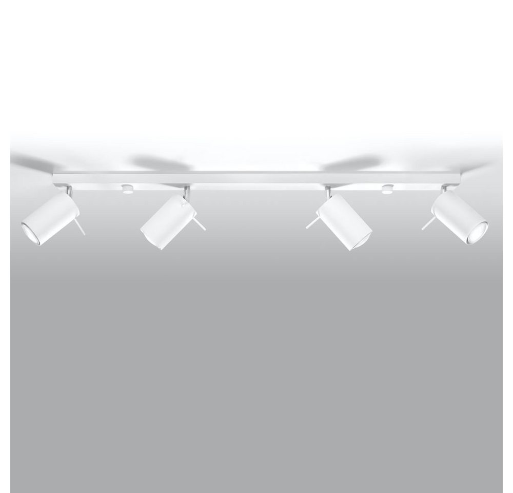 famlights Deckenspot, Deckenspot Angelina aus Stahl in Weiß GU10 max 4 x 40 W 810 mm, keine Angabe, Leuchtmittel enthalten: Nein, warmweiss, Deckenstrahler, Deckenspot, Aufbaustrahler von famlights