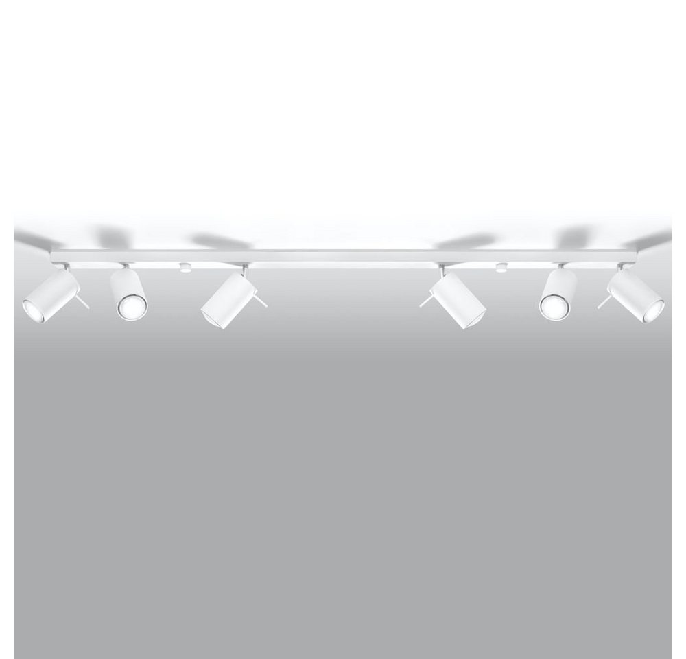 famlights Deckenspot, Deckenspot Angelina aus Stahl in Weiß GU10 max. 6 x 10W 1170 mm, keine Angabe, Leuchtmittel enthalten: Nein, warmweiss, Deckenstrahler, Deckenspot, Aufbaustrahler von famlights